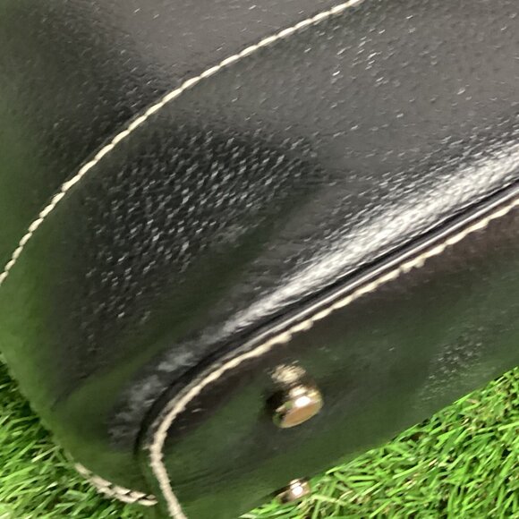 Kate Spade Black Leather Dome Satchel Handbag - Picture 9 of 16